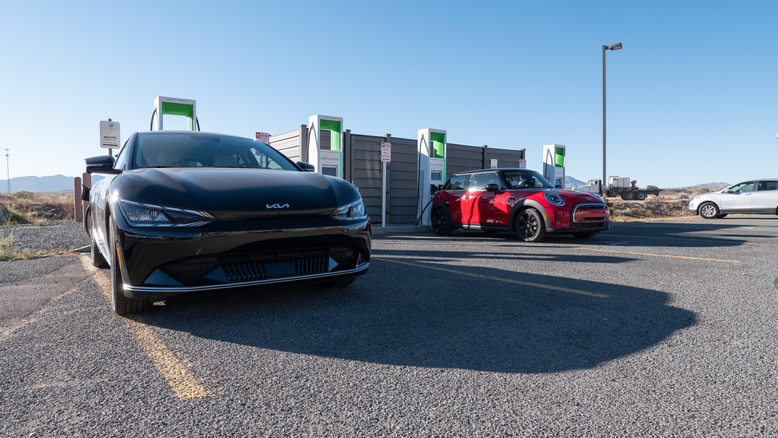 Electric vehicles charging at public chargers